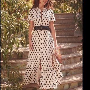 Sezane Polka dot button down maxi dress